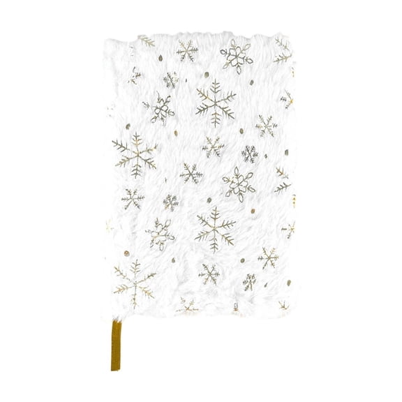 Tuscom Plush Cover Fabric Notebook, Cute Fuzzy Furry Diary for Back to Classroom, Soft Lined Journal with Star Embellishments for Writing Notes
