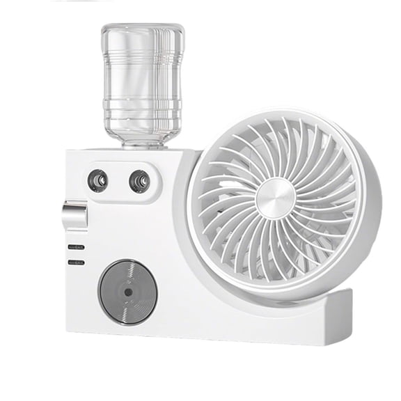 Tuscom Portable USB Rechargeable Misting Desk Fan, Mini Personal Cooling Fan with Humidifier Function, Quiet Desktop Air Circulator for Office Home Bedroom Summer