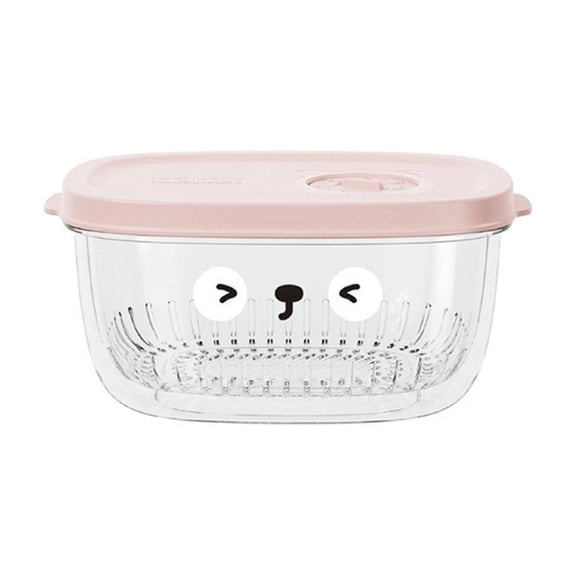 Tuscom Refrigerator Scallion Fresh Keeping Box 17cm with Drain Basket, Airtight Vegetable Storage Container for Ginger Garlic Herb Food Saver