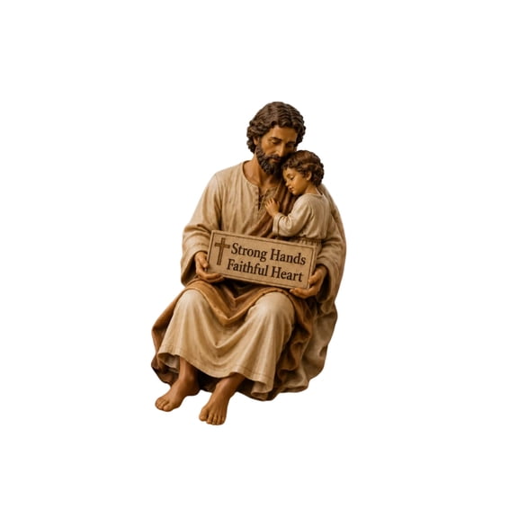 Tuscom Resin Religious Statue for Home Decor, Hand-Painted Christian Sculpture, Holy Figurine for Living Room Shelf Tabletop Mantel