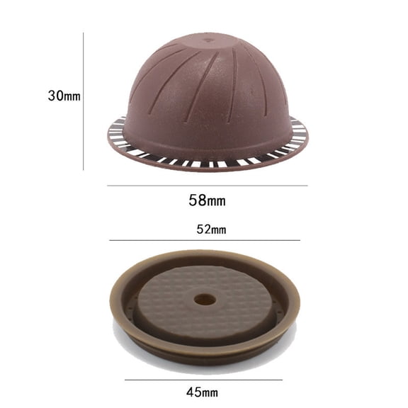 Tuscom Reusable Coffee Capsule Pods Food Grade PC Refillable Filter Kit, 5 Cups with Lids Spoon Brush for Home Coffee MakerBlack