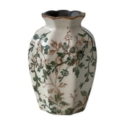 Tuscom Rustic Ice Cracked Glaze Ceramic Vase, Farmhouse Style Milk Jug Vase for Flower Arrangement, Feng Shui Home Decor, Pottery Vase for Tabletop, Shelf, Mantel Decoration