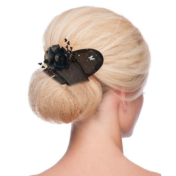 Tuscom Satin Hair Donut Bun Maker, Hand Embroidered Floral Updo Tool for Women, Non-Slip French Twist Bun Shaper, Ponytail Accessories for Thick/Thin Hair