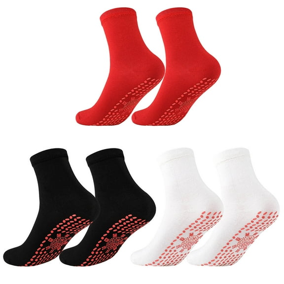 Tuscom Self-Heating Thermal Socks for Men & Women - Cotton Massage Winter Socks with Ergonomic Design - Warm, Breathable, Moisture-Wicking for Skiing, Hiking, Snowboarding