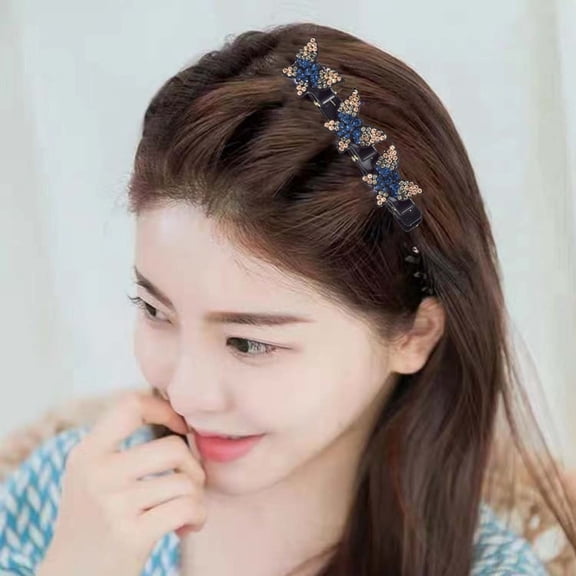 Tuscom Sparkly Rhinestone Hair Clip for Women - Acrylic Summer Bangs & Broken Hair Side Clip, Elegant Ponytail Holder for Wedding, Party, Work