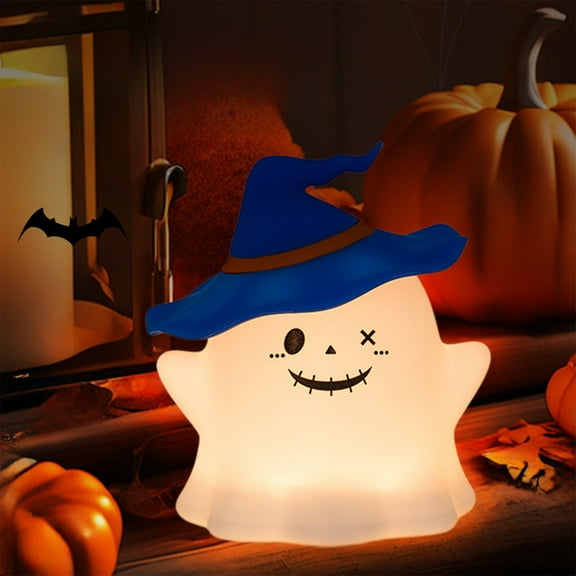 Tuscom Spooky Halloween Night Light, Tap Activated Ghost Silicone Lamp for Room Decor, USB Rechargeable Bedside Nightlight for Teens, Gift