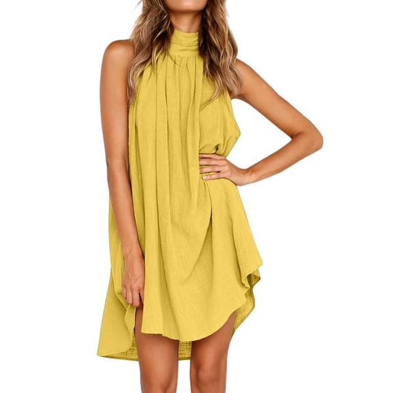 Tuscom Summer Dresses for Women 2025,Holiday Irregular Dress Ladies Summer Beach Sleeveless Party Dress