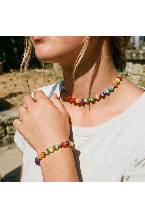 Thermochromic Color Changing Mood Necklace with Heart Pendant - Temperature Sensitive Rainbow Spectrum Jewelry, Adjustable Chain Emotion Feeling Necklace for Women Men Gift