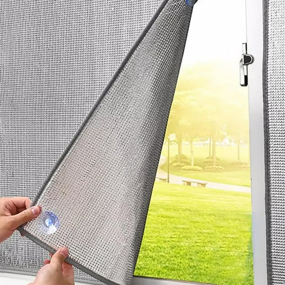 Tuscom Thick Double-Sided Aluminum Foil Insulation Film, XPE Heat Shield Window Film for Sunroom, Roof, UV Blocking Window Cover, Reflective Sunscreen Glass Sticker, 11.81*39.37in