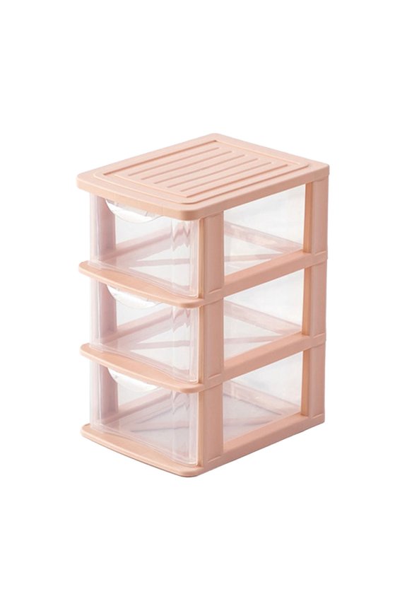 Transparent Desk Drawer Storage Box 3 Layer, Clear Plastic Organizer for Cosmetics Stationery Home Office Dorm Dustproof