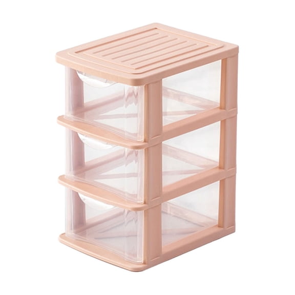 Tuscom Transparent Desk Drawer Storage Box 3 Layer, Clear Plastic Organizer for Cosmetics Stationery Home Office Dorm Dustproof