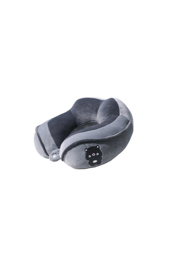 U Shaped Neck Pillow Travel Camel Hump Ergonomic Neck Support Pillow Soft Portable for Airplane Office Nap Car Gray
