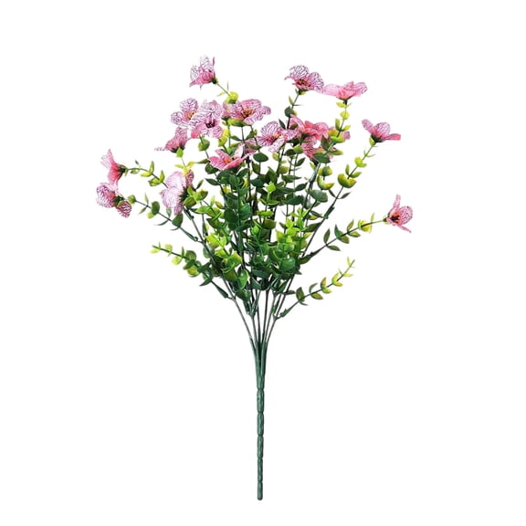 Tuscom UV Resistant Outdoor Plants, Violet Silk Printed Artificial Flower Bouquet for Home Office Wedding Party Decoration Spring Grass Simulation Floral Arrangement