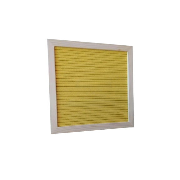 Tuscom Wall Mounted Letter Board – Yellow Felt Message Board with Changeable Letters and Numbers, Wood Frame Sign for Inspirational Quotes or Home Decor, 10x10 Inch