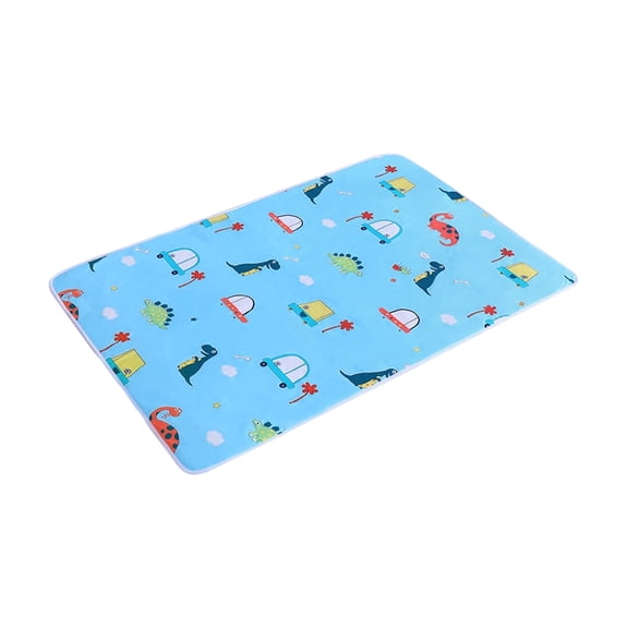 Tuscom Washable Pet Cage Mat 19.68*34.43in, Blue Polyester Pet Crate Pad, Waterproof Small Animal Bedding Liner for Hamsters Rabbits Cats Dogs Reptiles