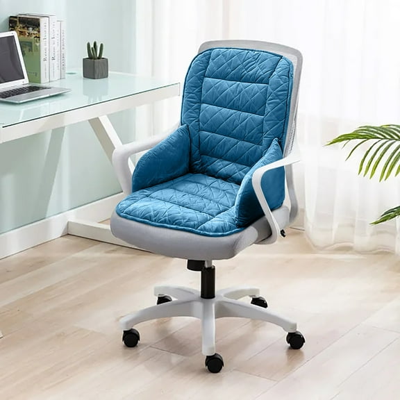 Tuscom Winter Heated Seat Cushion with Lumbar Support, Office Chair Cushion and Car Seat Warmer, Memory Foam Back Support for Long Sitting, Home, Office, and Driving