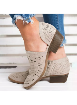  Mid Calf Boots for Women Low Heel Thin Heel Pull on