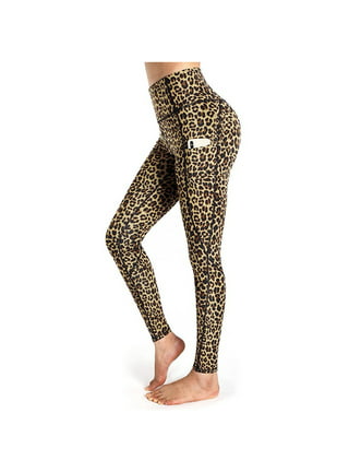 Attraco Women's Faux Leather Leggings Leopard Print Liquid Shine