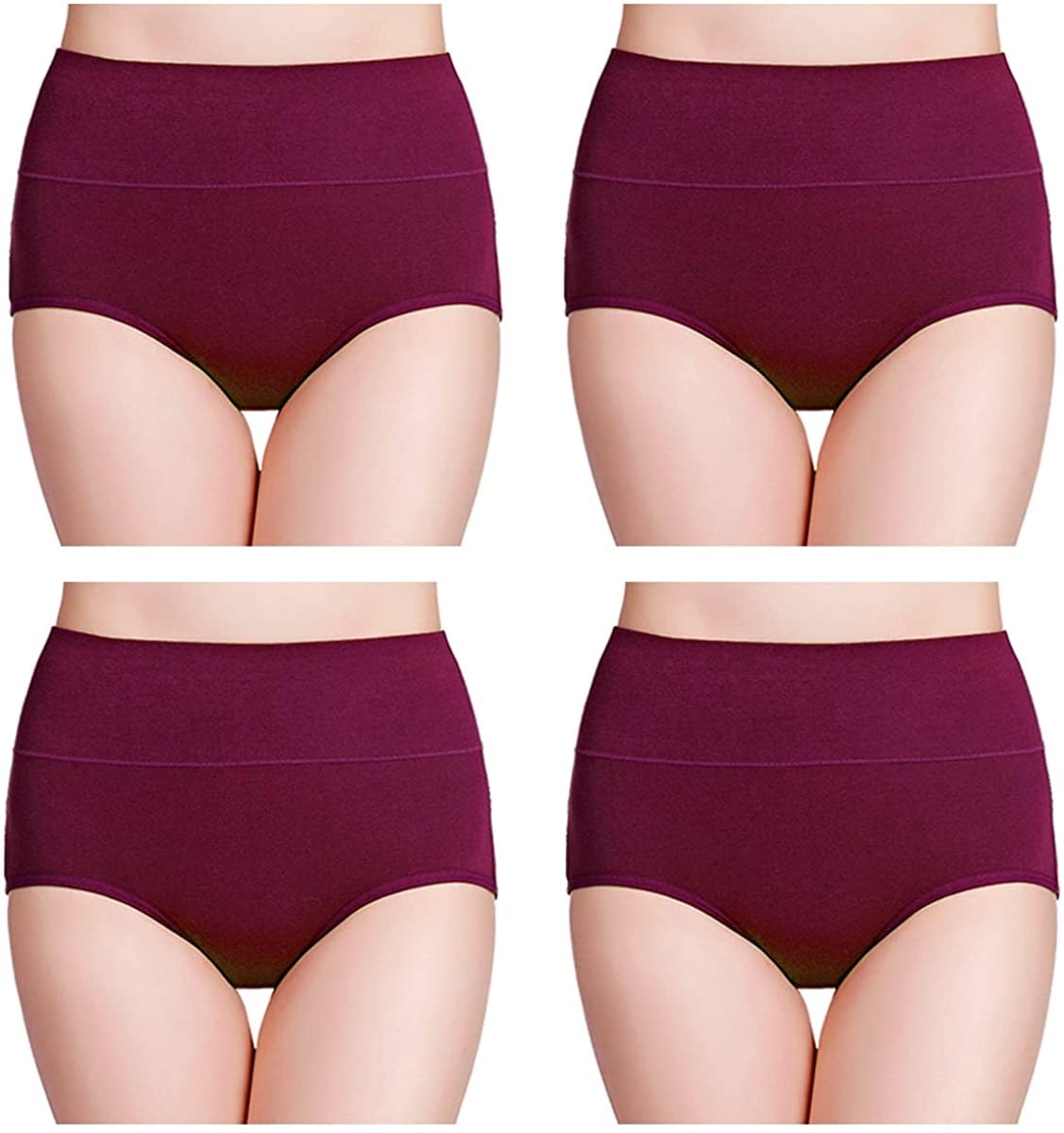 Women's High Waisted Cotton Underwear Stretch Briefs Soft Full Coverage  Panties Note Please Buy One Size Larger