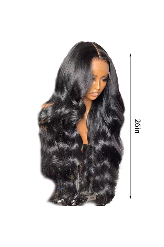 Women's Long Curly Wig 20-34 Inches, Heat Resistant Synthetic Wavy Hair with Adjustable Straps, Natural Looking Full Lace Wig for Party/Daily (Black)