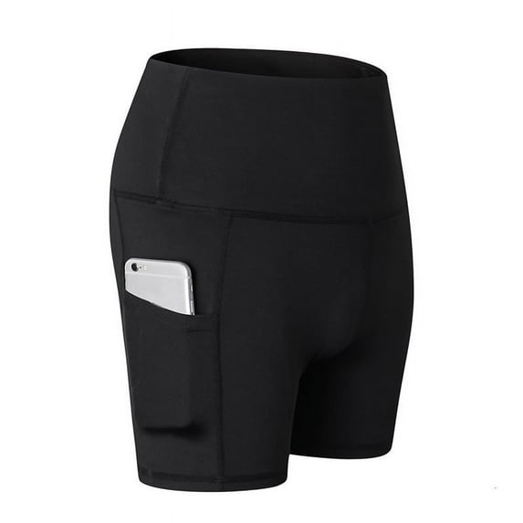 High Waist Out Pocket Yoga Short Tummy Control Athletic Non See-Through Yoga Shorts