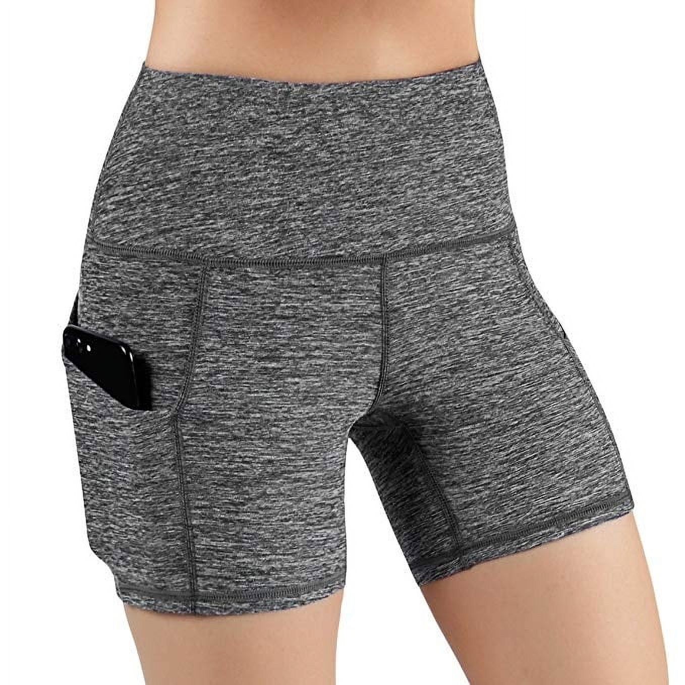 Tuscom Yoga Pants Lady Solid Pocket High-Waist Hip Stretch Underpants Running Fitness Yoga Shorts - image 1 of 1