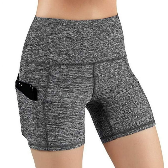 Tuscom Yoga Pants Lady Solid Pocket High-Waist Hip Stretch Underpants Running Fitness Yoga Shorts