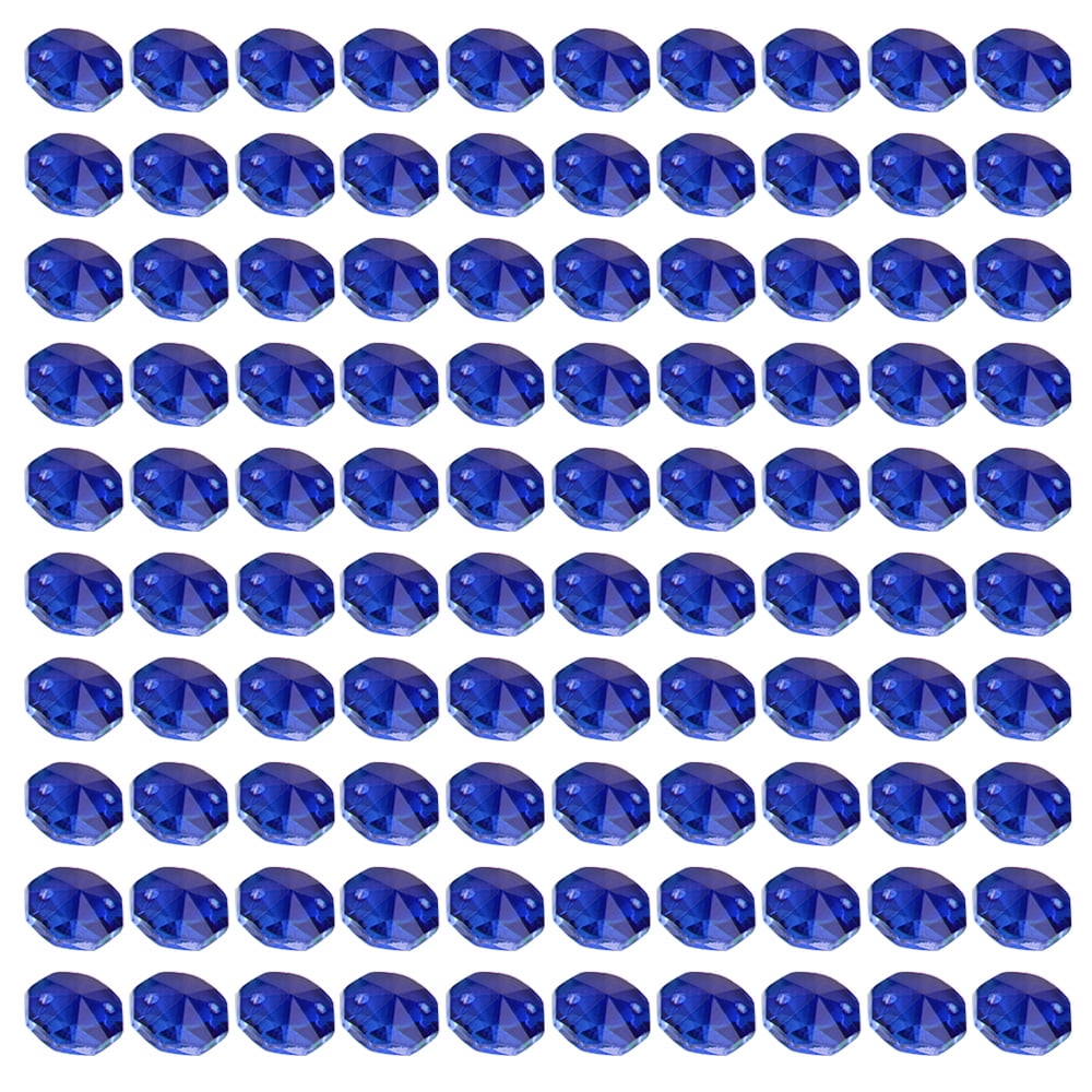 TuseyRxln 14mm 200Pcs Crystal Octagon Beads 2 Hole DIY Wedding and Home Decor Crystal Accessories