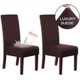 thumbnail image 1 of TuseyRxln 2pcs Elegant Chair Covers Dining Chair Seat Covers, Waterproof Fit Stretch Soft Micro Suede Dining Chair Protective Cover Washable Slipcover For Home Hotel Banquet, 1 of 3