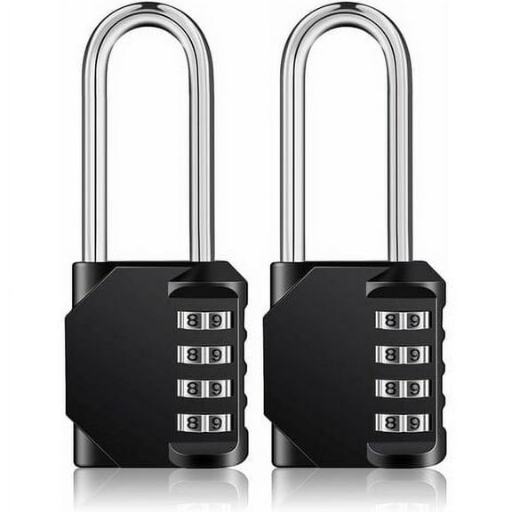 TuseyRxln 4 Digit Combination Lock 2.5 Inch Long Shackle and Waterproof Resettable Outdoor Padlock for Gym Locker, Hasp Cabinet, Door, Fence, Tool Box Black,