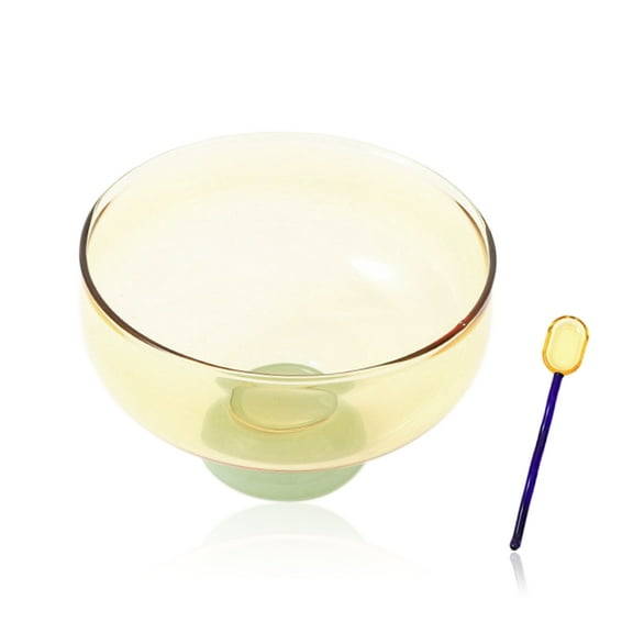 TuseyRxln Colored Footed Glass Dessert Bowls/Cups with Colorful Crystal Diamond Pattern - For Dessert, Sundae, Ice Cream, Smoothie, Fruit, Salad, Wedding Party