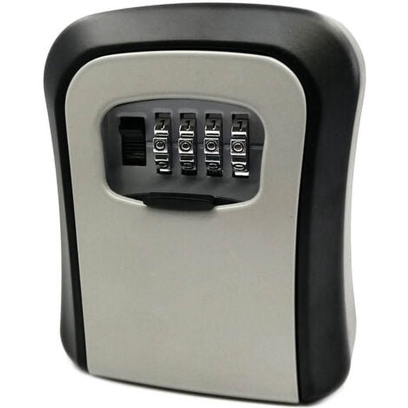 TuseyRxln Key Lock Box Wall Mounted, 4 Digit Combination Lockbox for Outside House,Key Safe Security Storage Lock Box 5 Keys Large Capacity with Resettable Code for Indoor Outdoor