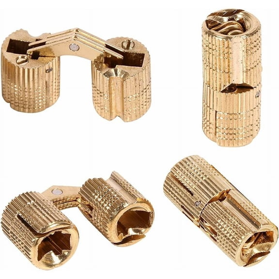 TuseyRxln PCS Cylindrical Hinges, Invisible Hinge Brass Barrel Hinge for DIY Jewelry Box Hand Craft 10mm