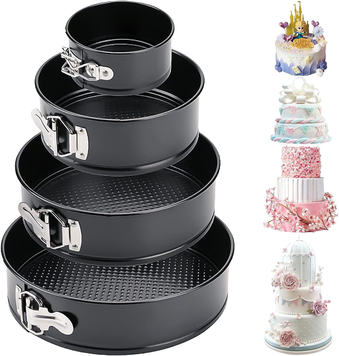 TuseyRxln Set of 4 springform pans, 12/18/22/26 cm round baking pan set ...