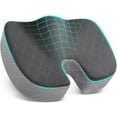thumbnail image 1 of TushGuard Office/Car Seat Cushion, Non-Slip Sciatica & Back Coccyx Tailbone Pain Relief Chair Pad, Memory Foam Butt Pillow for Computer Desk, Wheelchair, Driving (Black&Grey), 1 of 13
