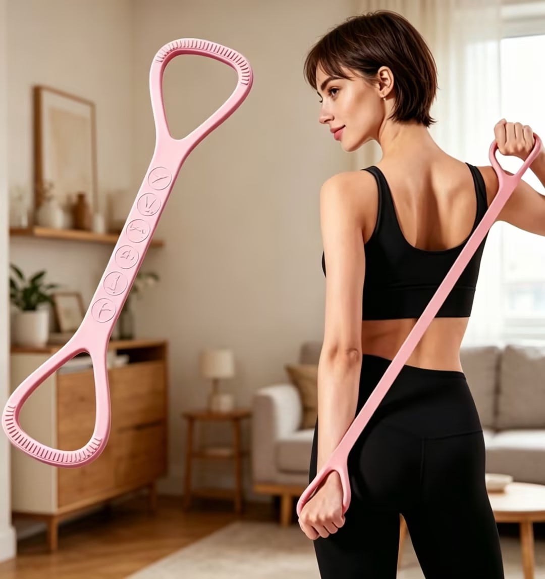 Tusihei 4Pcs Figure 8 Resistance Band, Upgraded Silicone Training Elastic Band with Handles, Exercise Equipment for Yoga Pilates Physical Therapy Stretching