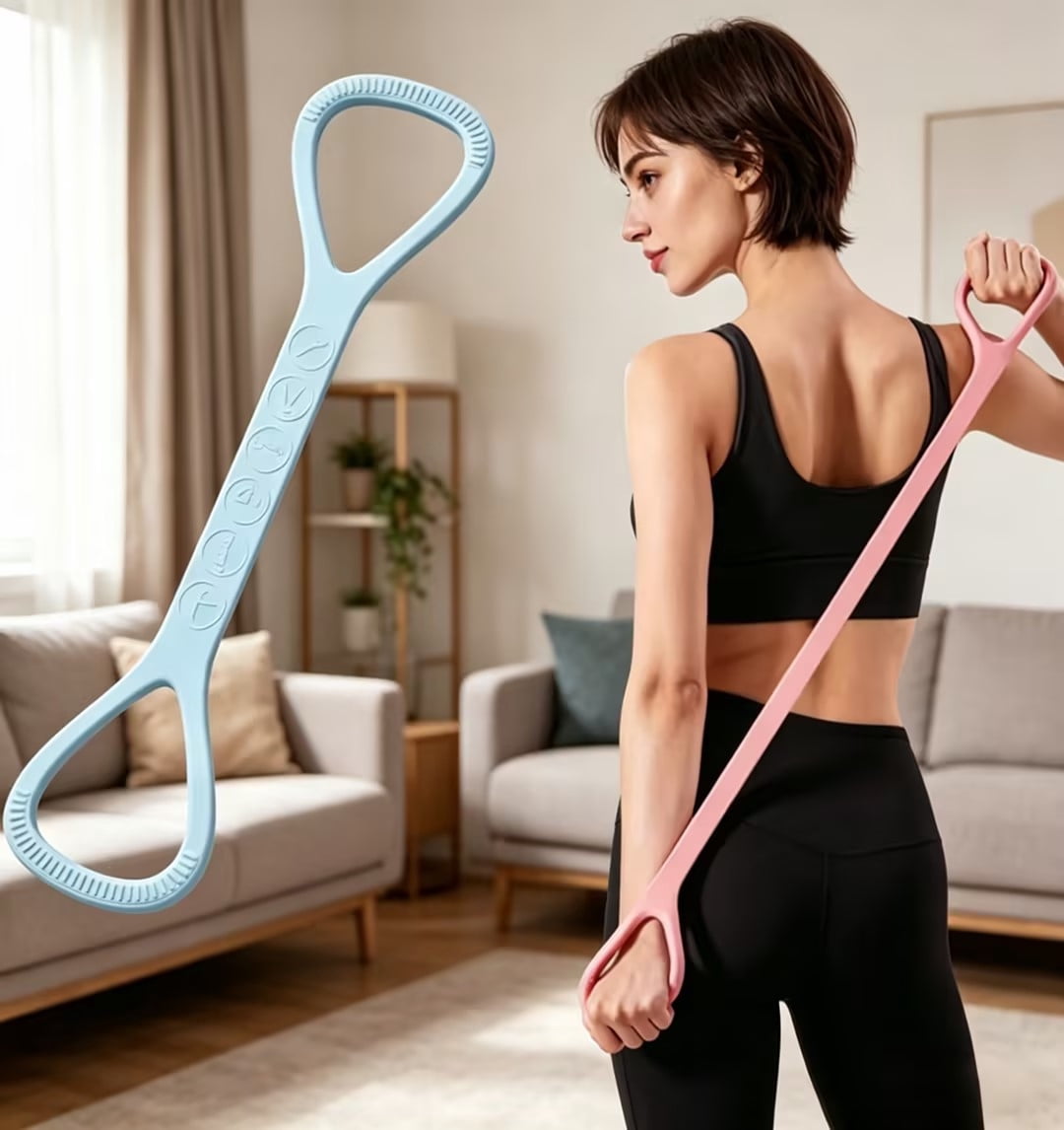 Tusihei Figure 8 Resistance Band, Upgraded Silicone Training Elastic Band with Handles, Exercise Equipment for Yoga Pilates Physical Therapy Stretching