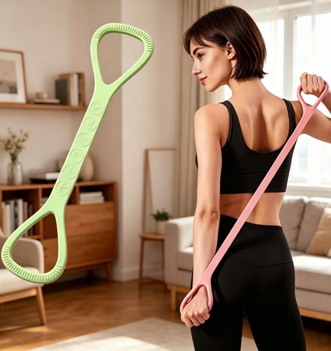 Tusihei Figure 8 Resistance Band, Upgraded Silicone Training Elastic Band with Handles, Exercise Equipment for Yoga Pilates Physical Therapy Stretching