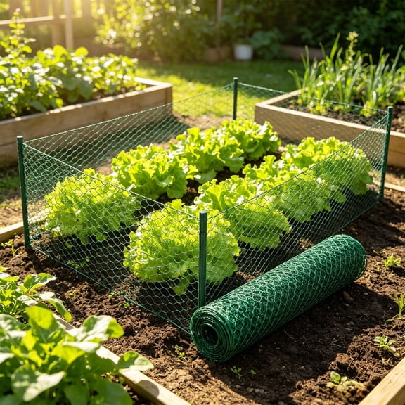 Tusihei Green Chicken Wire, Hexagonal Mesh Protector Plants Wire, Cuttable and Shapeable Floral Wire Netting for Poultry Duck Floral Garden Vegetables Barrier Fence Netting