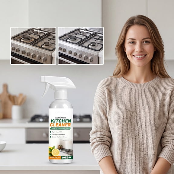 Tusihei Kitchen Cleaner Remover Spray, Multifunctional Kitchen Chimney Degreasing Cleaner, Heavy Duty Oil Cleaning Spray for Stove, Countertop, Sink & Oven