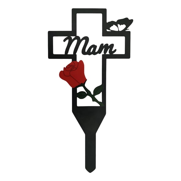 Tusihei Metal Cemetery Memorial Plaque, Cemetery Memorial Plaque Cardinal & Heart, Outdoor Ground Stake for Remembrance Cardinal Graveyard Decorations
