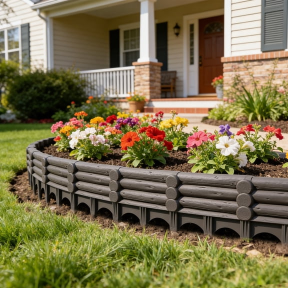 Tusihei Plastic Garden Fences, Plastic Interlocking Decorative Strips with Spliced Design, Outdoor Plant Breeding Barrier for Patio and Vegetable Garden Protection