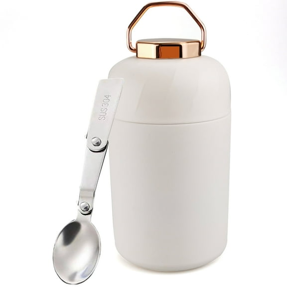 Tusjiain 20 oz White Stainless Steel Insulated Thermos
