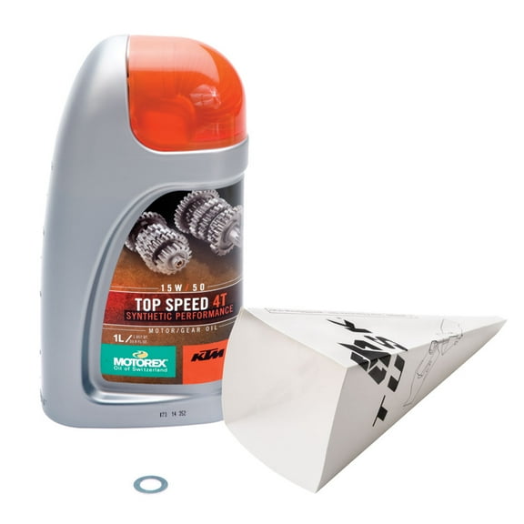 Tusk 2-Stroke Transmission Oil Change Kit Motorex Top Speed 4T 15W-50 For KTM 250 XC (Fuel Injected) 2020-2026