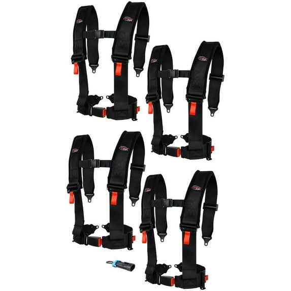 Tusk 4 Point 3 inch H-Style Safety Harness 4 Seat Package for Can-Am Commander Max 1000 Dps 2014-2022