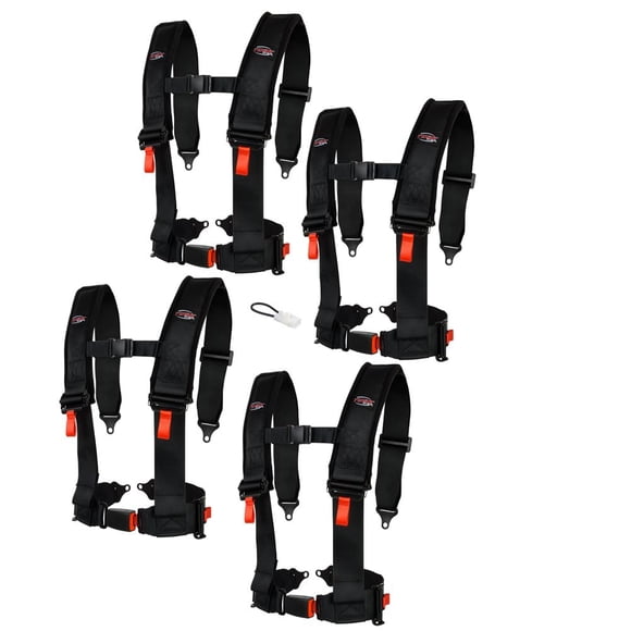 Tusk 4 Point 3 Inch H-Style Safety Harness 4 Seat Package for Yamaha Viking Vi 700 4X4 2016-2021