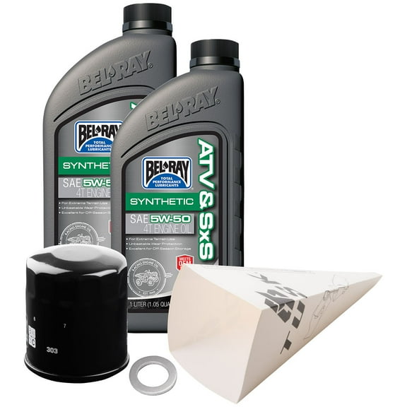 Tusk 4-Stroke Oil Change Kit Bel-Ray ATV & SXS Synthetic 5W-50 For Polaris RANGER 400 2010-2014