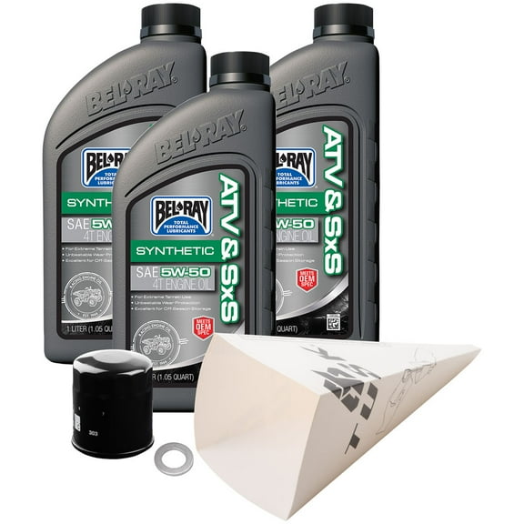 Tusk 4-Stroke Oil Change Kit Bel-Ray ATV & SXS Synthetic 5W-50 For Polaris RZR Turbo R 4 Premium 2022-2024