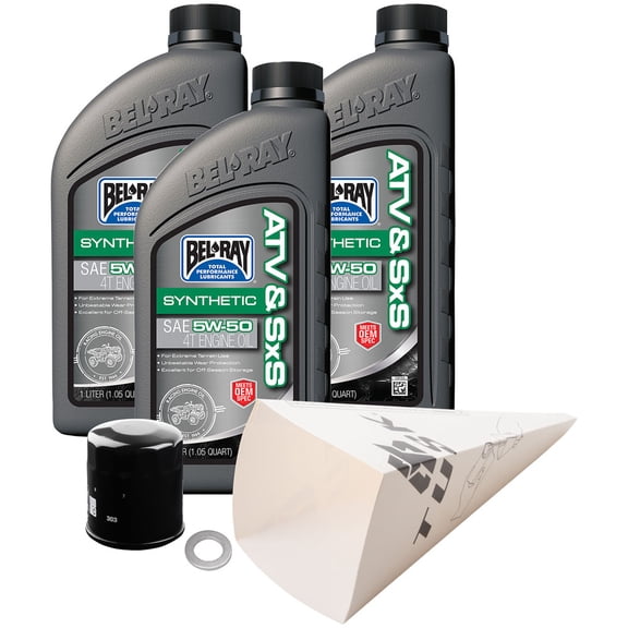 Tusk 152-986-0413 4-Stroke Oil Change Kit Bel-Ray ATV & SXS Synthetic 5W-50