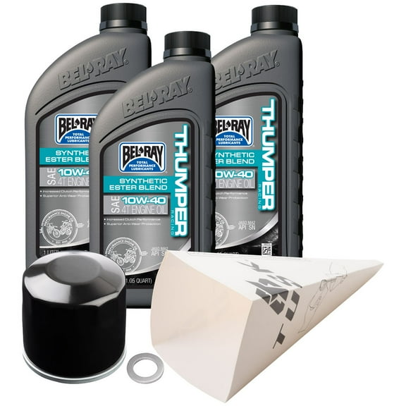 Tusk 4-Stroke Oil Change Kit Bel-Ray Thumper Synthetic Blend 10W-40 For Yamaha Viking EPS 2022-2025